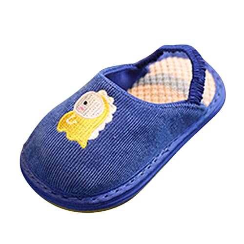 Children Shoes Flat Soft Cotton Sandals Indoor Cartoon Comfortable Soft Linen Slippers Sandals Toddler Girls Size 9 (Blue, 5.5-6 Years Little Child)