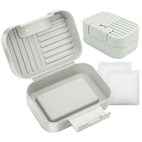 Integlobe Travel Soap Holder Elegant Soap Box Soap Case Container with Zip Bag
