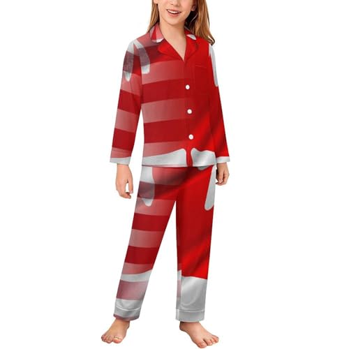 American And Canadian FlagsChildren's Pajama Set Cute Cartoon Home Clothes140CM