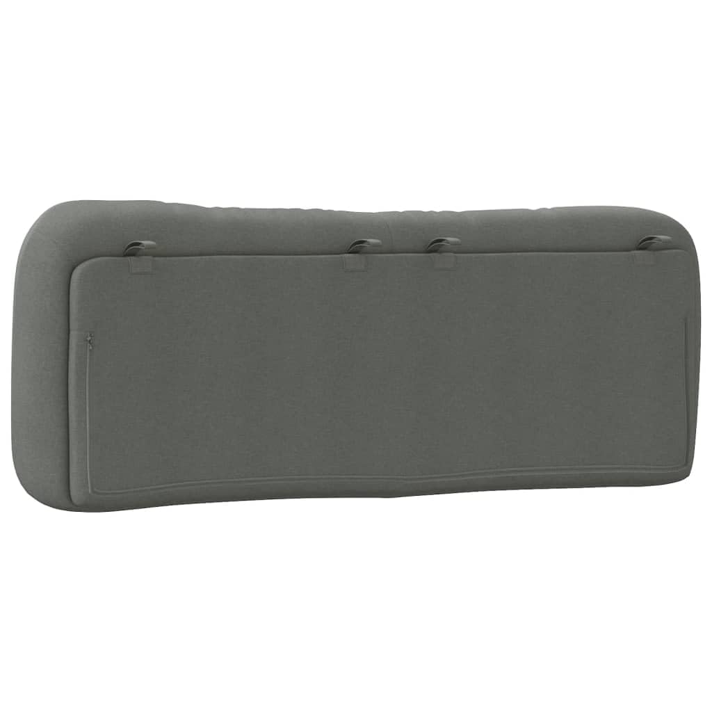 vidaXL Cabecero de Cama Acolchado Hvar, Cabecera Decorativa para Somier, Cabezal para Estructura de Cama, Mueble para Dormitorio, Tela Gris Oscuro 120 cm