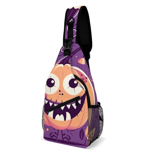 Halloween Monster Sling Bag Crossbody Casual para Viaje 38x20cm miniatura 1