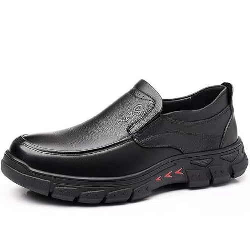 Mens Slip On Casual Loafers Comfortable Leather Non Slip Walking Shoes Luxury Soft Bussiness Work Dress Shoes for Office Driving