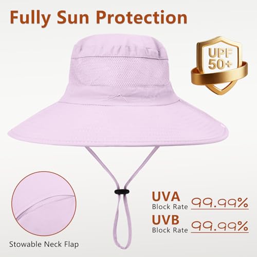 Image of ZOORON Sun Hats for Men Women Fishing Hat with Neck Flap,UPF 50+ Sun Hat Waterproof Wide Brim Bucket Hats for Safari Hiking