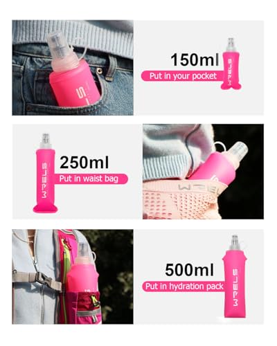 TPU Soft Flask Lightweight Portable Reusable Water Bottle,BPA Free Collapsible Flask for Hydration Pack in Running Hiking Cycling and Marathon - Image 6
