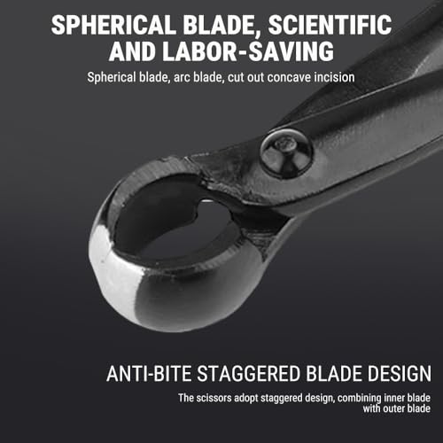 Uadme Konkavschneider Bonsai, 210mm Bonsaischere aus Manganstahllegierung, Professionelle Bonsai Werkzeug, zum Entfernen Kleiner Äste, Vorsprünge und Knollen