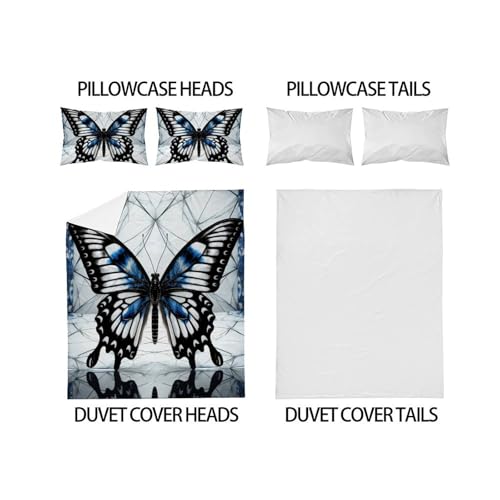 Housse de couette papillon animal 200x200 microfibre