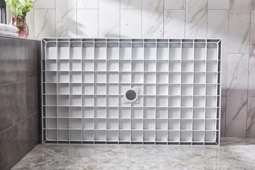 Shower Base 72\"×36\"×4\", Single Threshold Shower Tray with Center Drain, Rectangle SMC Shower Pan, White Slip Resistant Textured Surface Shower Base for Bathroom