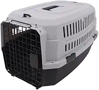 JAMBO PET | Caixa De Transporte Para Pets | Plástico E Metal | Grande | Cinza