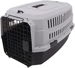 JAMBO PET | Caixa De Transporte Para Pets | Plástico E Metal | Grande | Cinza