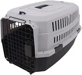 JAMBO PET | Caixa De Transporte Para Pets | Plástico E Metal | Grande | Cinza