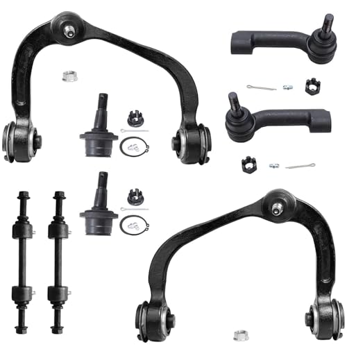 Image of Detroit Axle - Front Suspension Kit for 4WD 2009-2014 Ford F-150, 2 Upper Control Arms w /Ball Joints, 2 Lower Ball Joints, 2 Outer Tie Rods, 2 Sway Bar Links 2010 2011 2012 2013 Replacement
