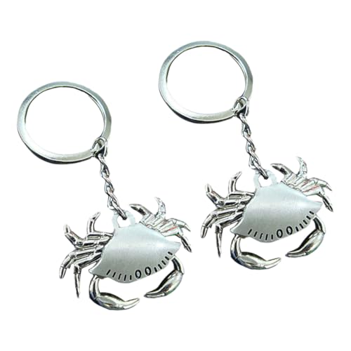 POPETPOP 2 piezas Llavero de Metal con Diseño de Cangrejo de Anillos Elegantes y Resistentes para Llaves Accesorio Chic para Bolso y Decoración Diaria