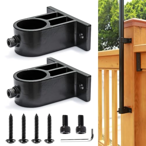 Walrkaur 304 Stainless Steel Deck Torch Mount Heavy-Duty Clamp for Torches for Railings with 3/4 and 1 OD for Patio Wooden Deck Lamp Holders Poles Brackets (1 Sets 1 Inches)