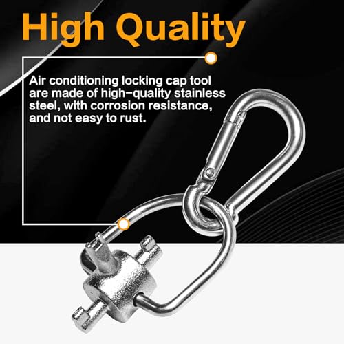 Image of HVAC Tools Key, Refrigerant Locking Cap key for 410A and R22 Refrigerants, Refrigerant Locking Cap Tool for Air Refrigeration and Equipment Repair, HVAC Multi-function Triple Key HVAC Hand Tools