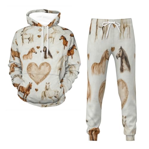 Sweat à capuche cheval 3D pour homme et femme décontracté