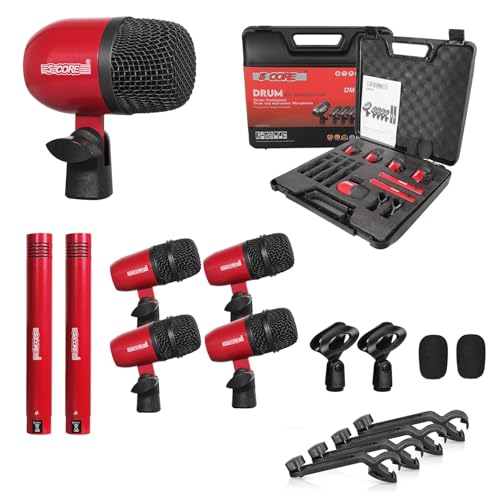 5 CORE 7-Piece Drum Microphone Kit with Clips