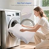 Memory Foam Pillow, Anti Wrinkle Beauty Pillows with Smooth Ice Silk Cover, Orthopedic Cervical Pillow for Neck Shoulder Pain Relief, Ergonomic Neck Support Bed Pillow for Back Stomach Side Sleepers - Image 9