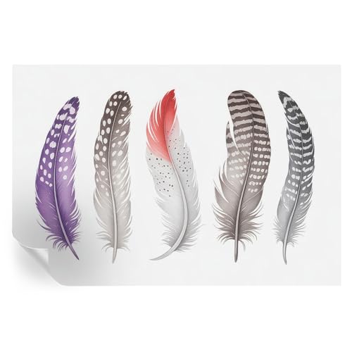 Plumas estampadas en revestimiento de pared decorativo de 104x70 cm 2