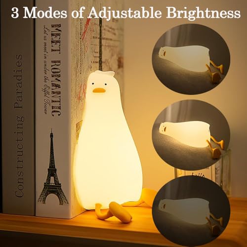 Lámpara nocturna LED de pato reclinable para niños miniatura 3
