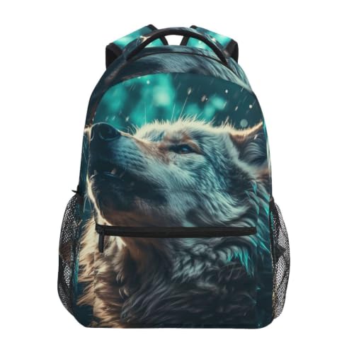 Sac à dos cartable Loup Hurlant Espace Vert pour scolaires