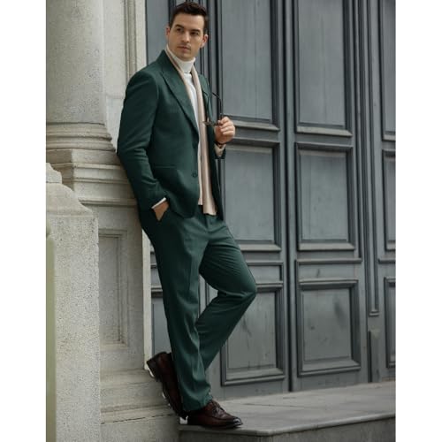 Mens Suit Corduroy 2 Piece Tuxedo Suits for Men Blazer Jacket Pants Tux Set Formal Business Casual4