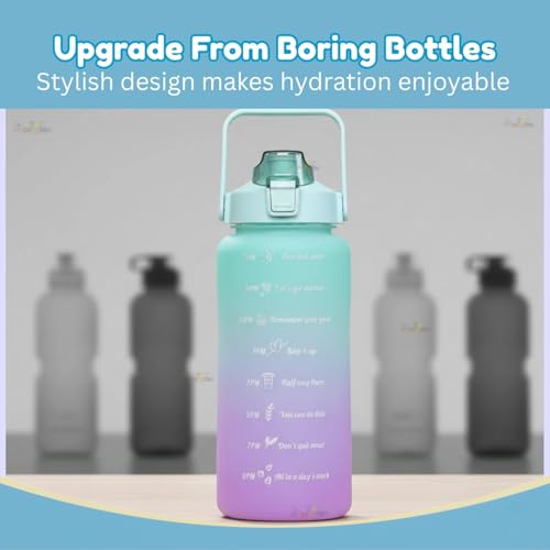 Image of Toy Imagine Plastic Motivational Water Bottle Set of 3 Bottles(2L+900ml+300ml)with Time & Capacity Marker Leakproof BPA-Free Bottles with Straw, Sipper Cap & Sticker for Gym, Office & Daily Hydration