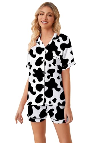 Girls & Womens Satin Pajamas Set, Silk Button-Down Sleepwear 2 Piece Nightwear, 3 Years - Women XXL4