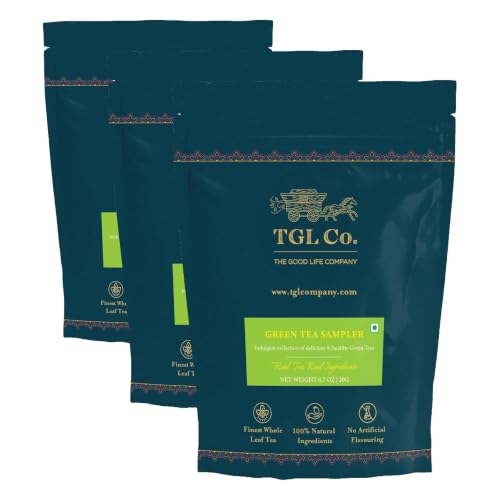 Image of TGL Co. Green Tea Sampler Box (10 Assorted Tea Bags) | Immunity & Digestion Boost | Supports Heart & Brain Health | Antioxidant-Rich | Refreshing Wellness Tea (Pack of 3)