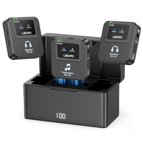LEKATO Drahtloses In-Ear-Monitoring-System mit Ladekoffer, Professionelles drahtloses...