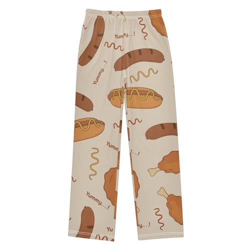 Vary Fast Food Boys Pants Boys Athletic Pants Long Pant for Boywith Pockets Wide-Leg Size 6-14Y