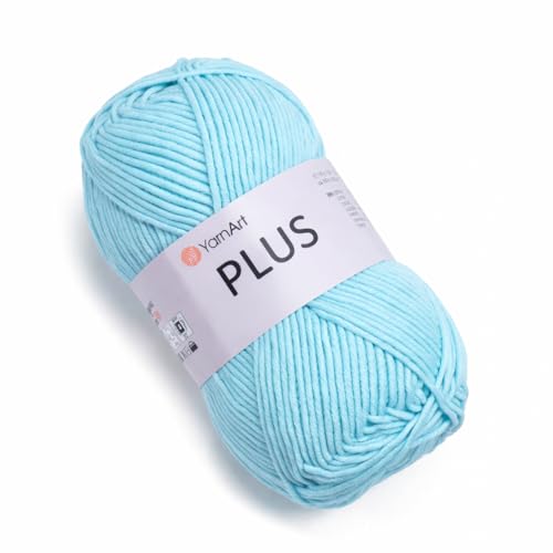 Image of YarnArt Plus Soft Cotton Blend Yarn - 100g (3.5oz) 160m (174yds), 55% Cotton 45% Acrylic - Worsted Weight #4 - Ideal for Amigurumi, Baby Projects, Knitting & Crochet - Durable & Smooth (76)