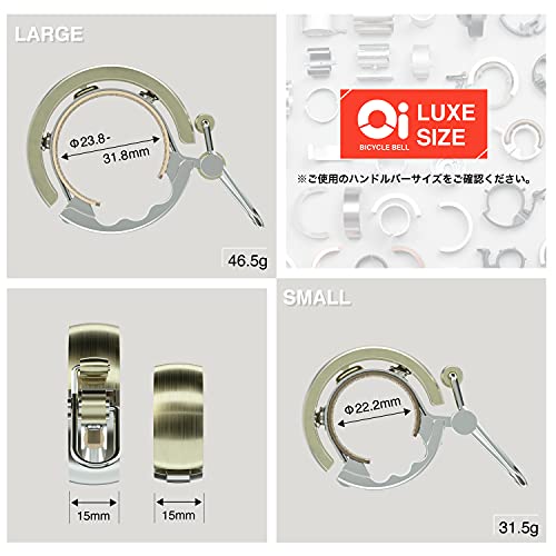 Knog Oi Luxe Bicycle Bell Ring Type (Inner Diameter: 0.9-1.2 Inches (23.8-31.8 Mm), Large, Black #TOP3