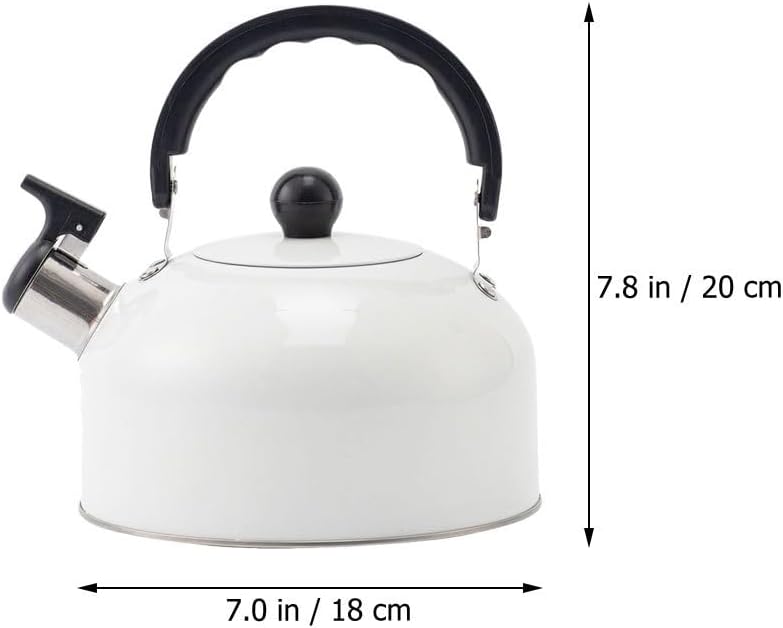 ABOOFAN Whistle Kettle Heating Tea Kettle Stovetop Stainless Steel Tea Pot for Boiling Water Coffee or Milk White