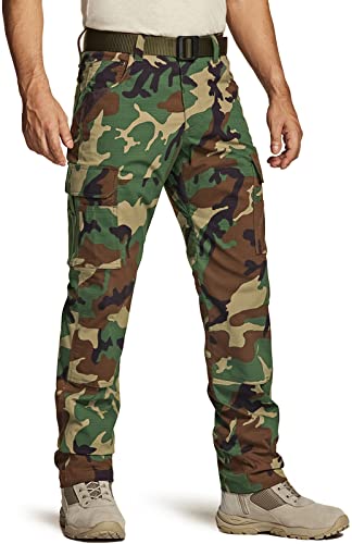 Image of CQR Men's Quick Dry Work Pants, Water Resistant Outdoor Tactical Pants, Lightweight Stretch Cargo Hiking Pants