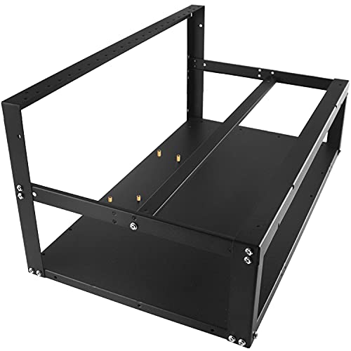 HIMAmonkey Mining Rig Frame 4-6 GPU, Steel Open Air Small gpu Mining Frame, Crypto Mining Rig Case with Switch Cable & Gloves for ETH/ETC/ZEC/BTC/Bitcoin/Ethereum/Dogecoin