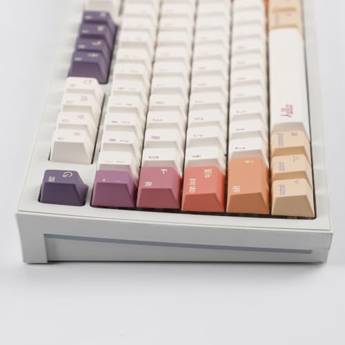 Image of YMDK 136 Smoke Cloud Keycaps Dual OS Compatible Dye-Sub Thick PBT Cherry Profile Key Caps for 61 64 68 75 87 96 104 108 MX Mechanical Keyboard (Smoke Cloud Dual System 136)