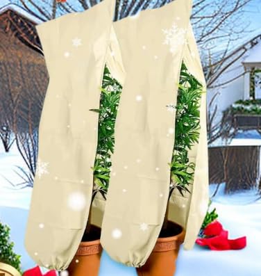 植物保護カバー 2枚セット 不織布 プランター 植物保温ネット 植物の日よけ 透光性 通気性 再利用可能 防寒対策 観葉植物 木の潅木 屋外 園芸用品(120*180cm)