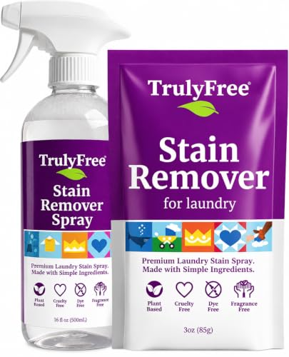 Truly Free Laundry Stain Remover Spray - 16oz + 1 Fill, 3oz