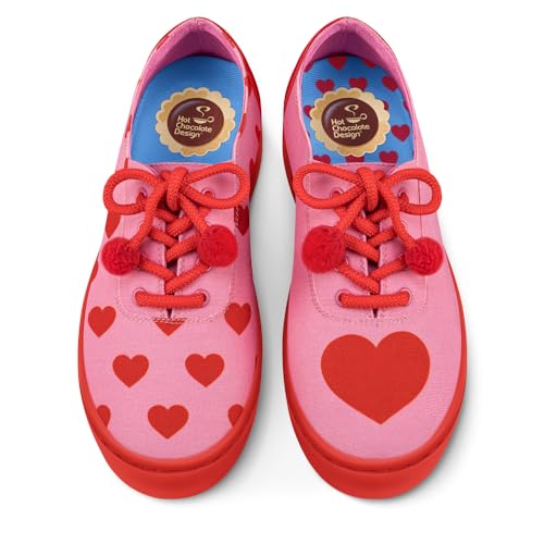 Image of Hot Chocolate Design All-Day Women's Lace-Up Sneakers | Canvas Upper, Cushioned Footbed with Arch Support, Flexible Rubber Outsole, Vegan Construction, Casual Everyday Sneakers