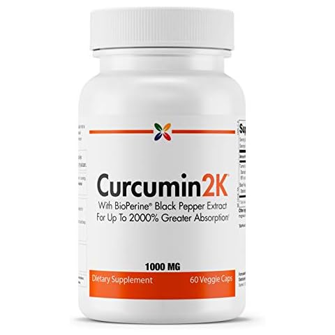 Stop Aging Now - Curcumin2K Formula with BioPerine Black Pepper Extract for Up to 2000% Greater Absorption - 60 Veggie Caps Cover