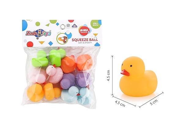 Image of ToyTastic Rubber Ducks, Preschool Bath Toys Bathtub Floating Squeaky Duckies, Chu Chu Gift for Baby Shower Infants Kids Toddler Party Decoration