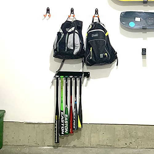 Storeyourboard Baseball Bat Storage Rack, 14 Bat Caddy, Hanging Organizer, Wall Or Fence Mount, Equipment Holder, Solid Steel, Gloves Helmets Cleats #TOP2