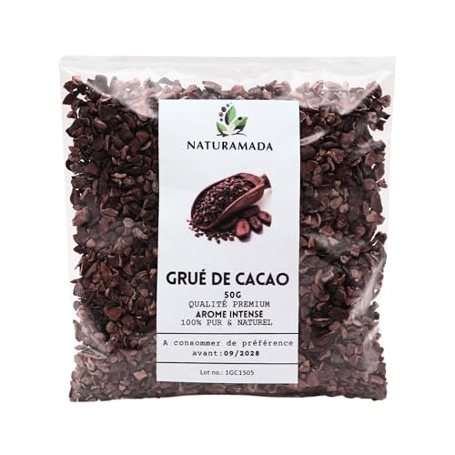 Grué de Cacao - Fragmentos de Habas de Cacao - Sabor Intenso y Natural - Ideal para Pastelería, Granola e Infusion - Naturamada (75 g)