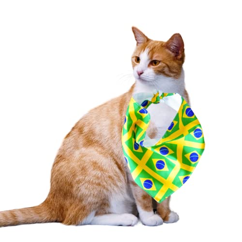 Bandana Pet Para Cães e Gatos Faixa Bandeira do Brasil Copa do Mundo Porte Pequeno