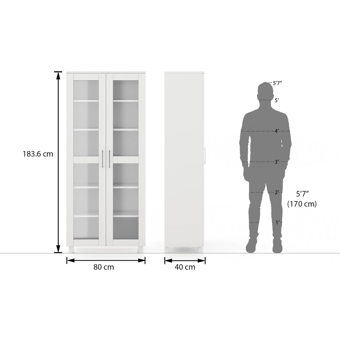 Dimensions of Urban Ladder Paige Tall Storage Cabinet