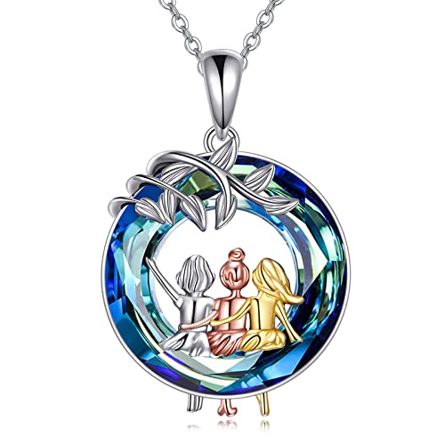 Collier trois sœurs en argent idéal comme cadeau d'anniversaire pour 3