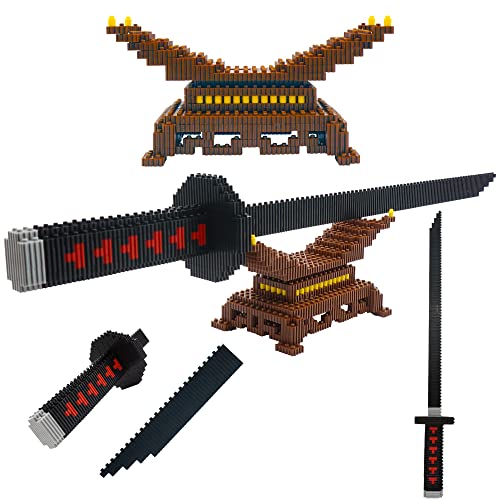 BEEGO Anime Cosplay Demon Slayer Sword Building Kit, Cool Tanjiro Sword Building Bricks, Ninjago Katana Sword Sets with Sword Holder Building Blocks (772 PCS) Cover