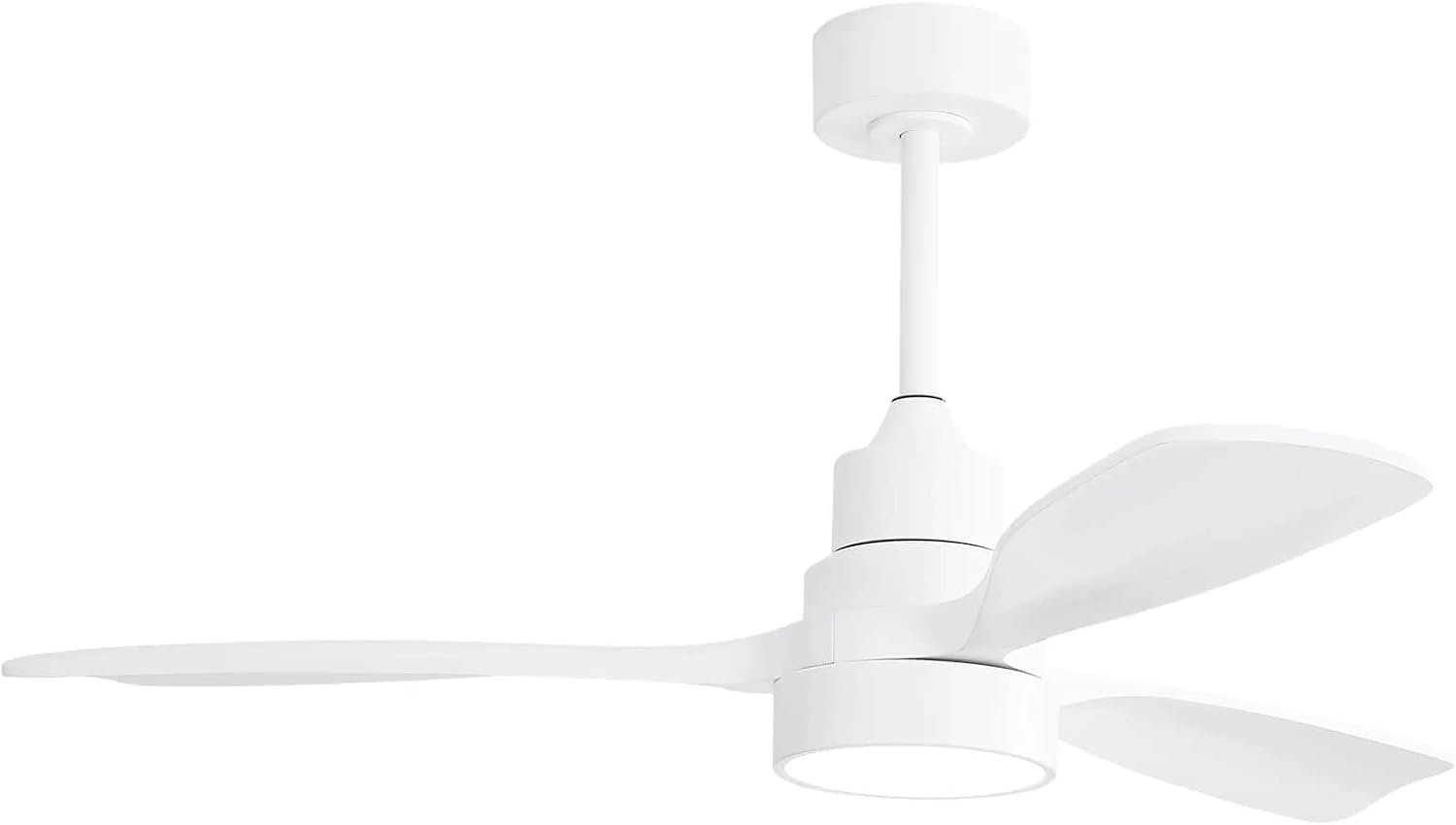 48 Inch Indoor Wood Ceiling Fan with Light 3 Solid Wood Blades Remote Control Reversible DC Motor for Living Room