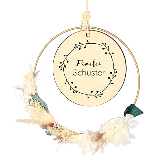Familienschild Personalisiert mit Gravur | Familie Name Blumen | liebevolle...