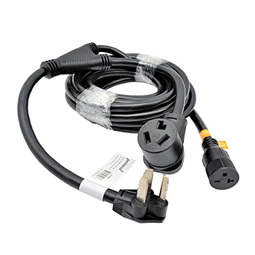 ❤ Crazy Deals Parkworld 60066 Dryer Splitter, NEMA 10-30P Male Plug to 10-30R & 6-20R (T-Blade Also for 6-15) Female Receptacle (20 Feet)